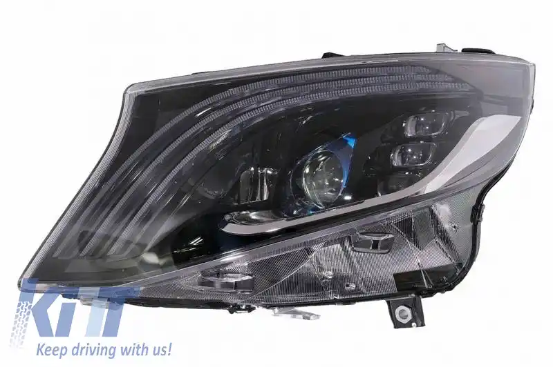 Set de Faruri Potrivit pentru Mercedes-Benz Vito W447 14-20 Aspect Maybach Tub Led DRL Negru-image-6318289