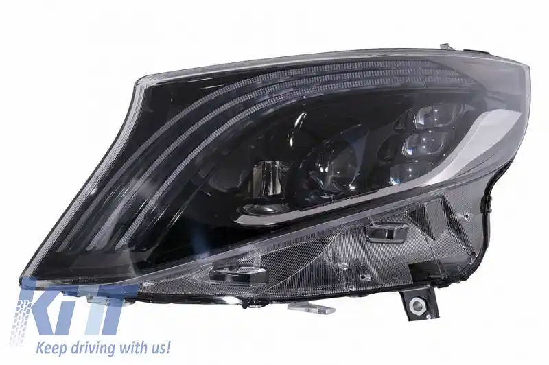 Set de Faruri Potrivit pentru Mercedes-Benz Vito W447 14-20 Aspect Maybach DRL Tub Led Negru-image-6319108