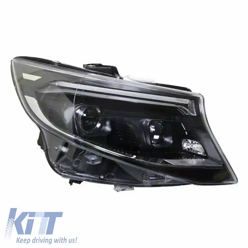 Set de Faruri Potrivit pentru Mercedes-Benz Vito W447 14-24 W448 2025 Look DRL Led Tube Negru Carner-image-6320336