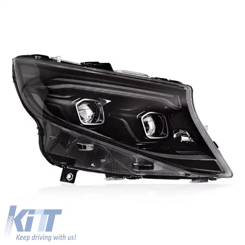 Set de Faruri Potrivit pentru Mercedes-Benz Vito W447 14-24 W448 2025 Look DRL Led Tube Negru Carner-image-6320339