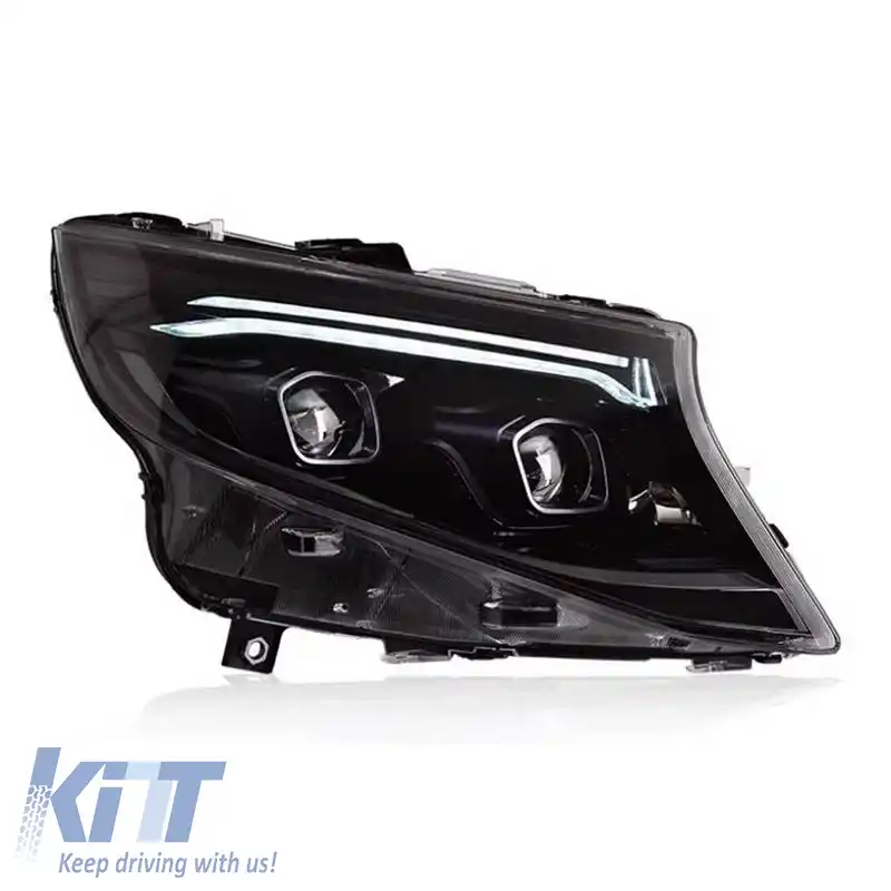 Set de Faruri Potrivit pentru Mercedes-Benz Vito W447 14-24 W448 2025 Look DRL Led Tube Negru Carner-image-6321177