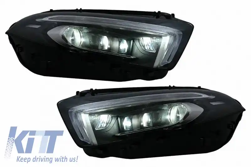 Set de Faruri Potrivit pentru Mercedes-Benz A-Class W177 / V177 2018-2022 Upgrade Halogen la Full LED DRL cu Motor Carrier-image-6319732