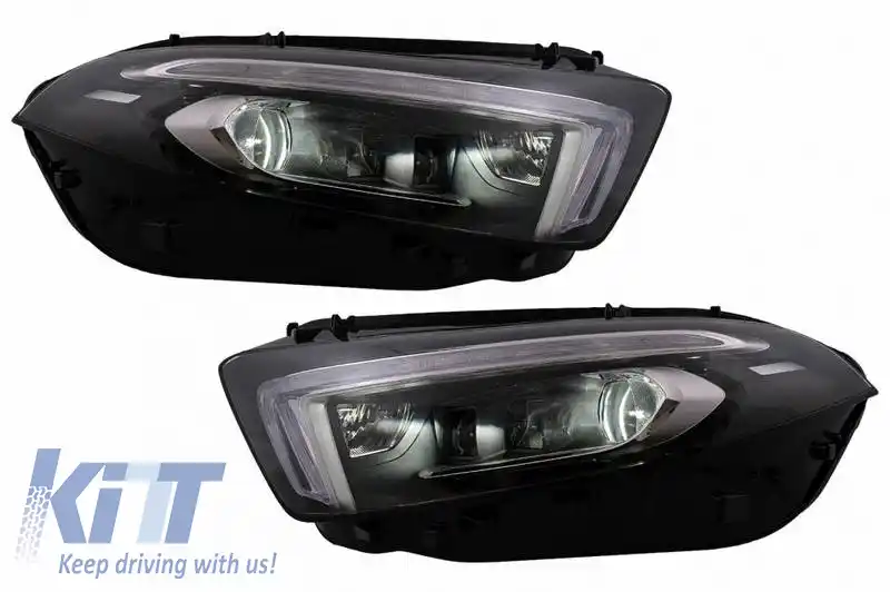 Set de Faruri Potrivit pentru Mercedes-Benz A-Class W177 / V177 2018-2022 Upgrade Halogen la Full LED DRL cu Motor Carrier-image-6319733