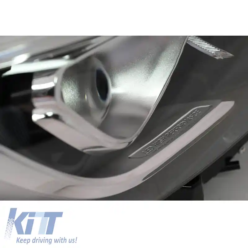 Set de faruri potrivit pentru Mercedes-Benz A-Class W176 12-18 Upgrade Halogen la Aspect Facelift Negru Full Led DRL cu Motor Carner-image-6328744
