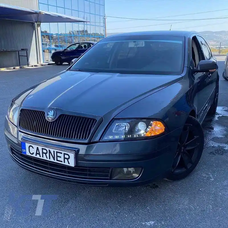 Set de faruri potrivit pentru Skoda Octavia 1Z 04-08 DRL Negru H7/H1 Sonar-image-6290138