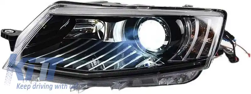 Set de faruri potrivit pentru Skoda Octavia mk3 2014-2017 DRL Black Carner-image-6320145