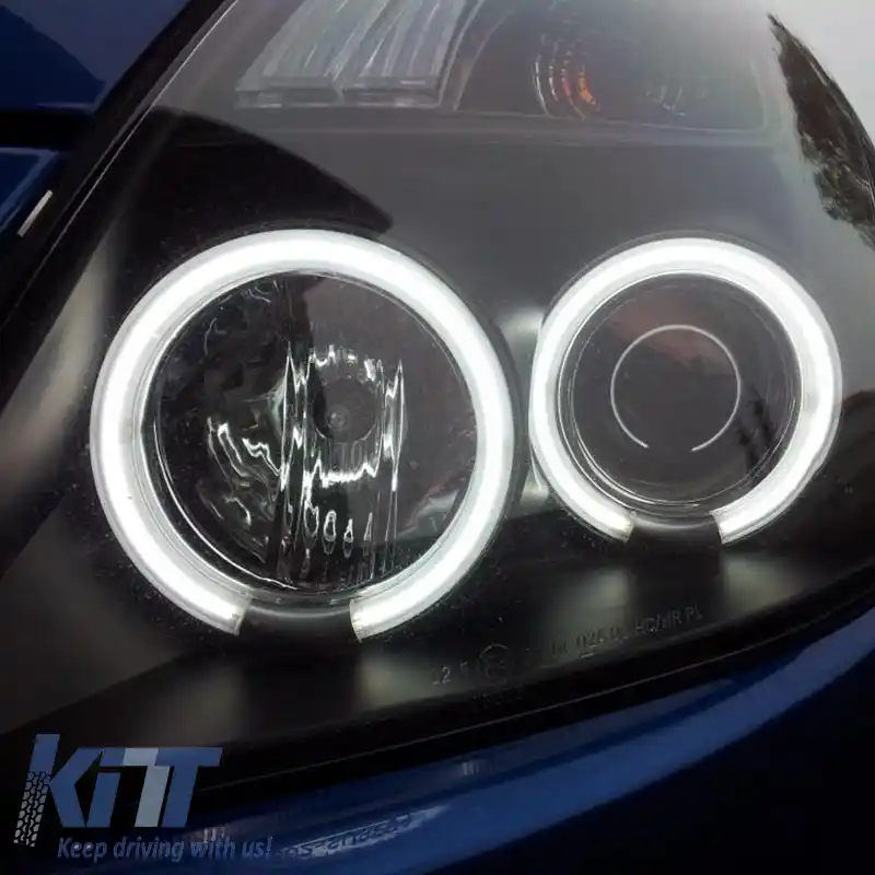 Set de Faruri Potrivit pentru Suzuki Swift 05-10 CCFL Angel Eyes Negru H1/H1 Sonar-image-6290624
