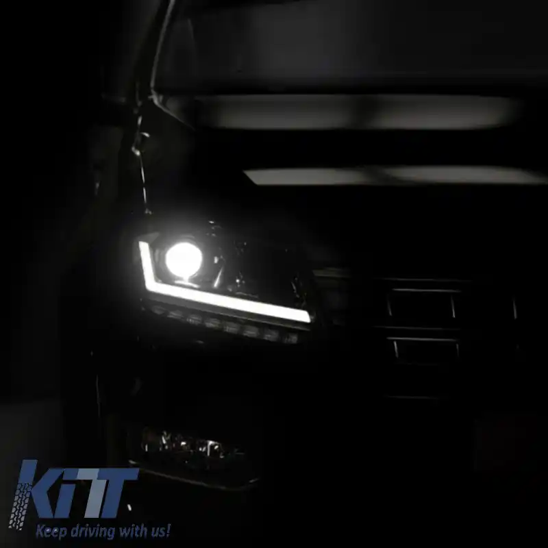 Set de faruri potrivit pentru VW Amarok 2010+ DRL Full LED Versiune Halogen Negru LEDHL107-BK RHD Direcție pe Dreapta Osram Ledriving-image-6318598