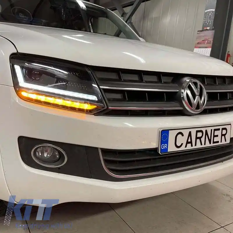 Set de faruri potrivit pentru VW Amarok 2010+ DRL Full LED Versiune Halogen Negru LEDHL107-BK RHD Direcție pe Dreapta Osram Ledriving-image-6319467