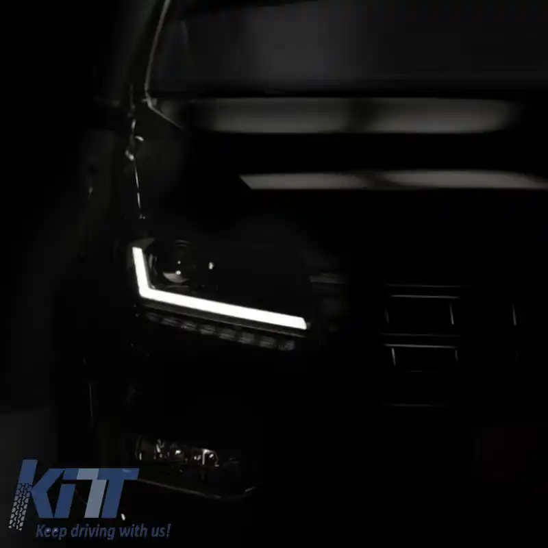 Set de faruri potrivit pentru VW Amarok 2010+ DRL Full LED Versiune Halogen Negru LEDHL107-BK RHD Direcție pe Dreapta Osram Ledriving-image-6319468