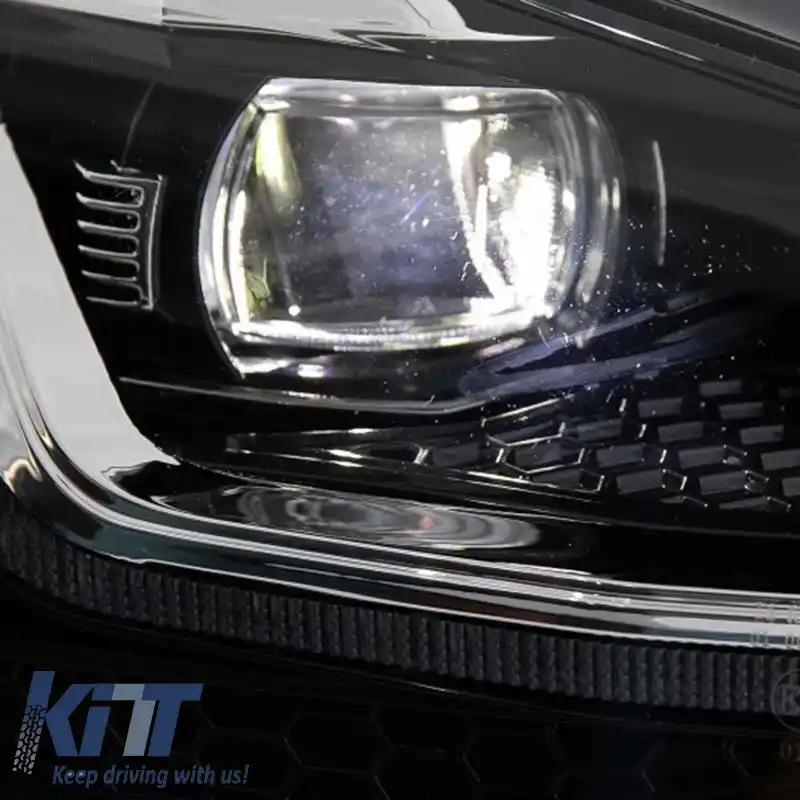 Set de Faruri Potrivit pentru VW Golf 7.5 17-19 Facelift DRL & Semnal Dinamic Linia Neagră/Chromată Aspect GTI H7 Cu Motor Carner-image-6290700