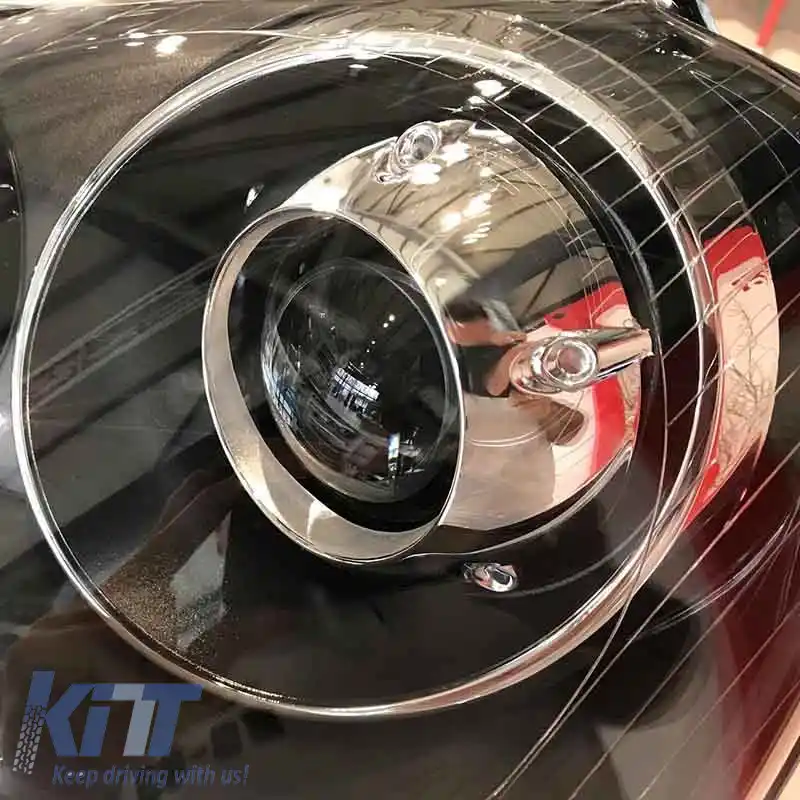 Set de faruri potrivit pentru VW Golf V (5) 03-08 Proiectoare GTI / R32 Look Negru H7/H7 Cu Motor & E-Mark Carner-image-6289940