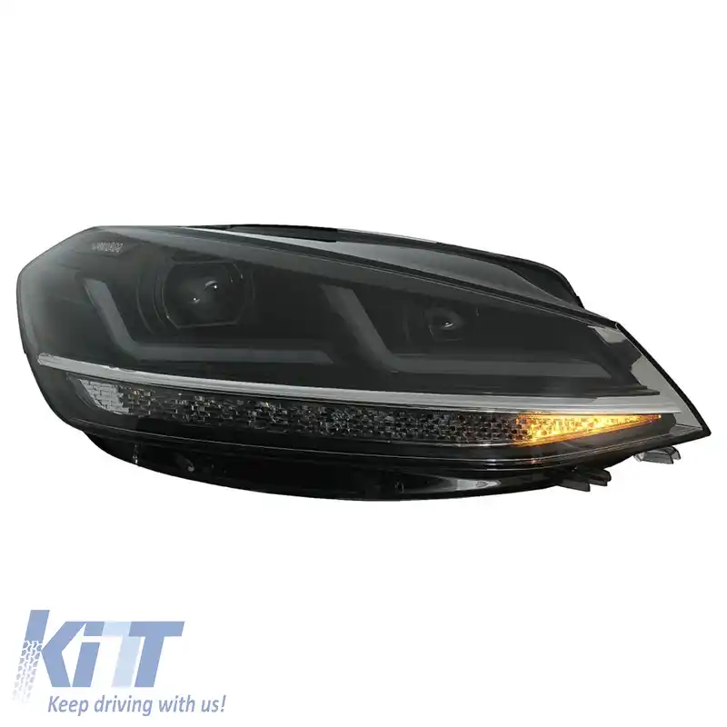 Set de Faruri Potrivit pentru VW Golf VII (7.5) 17-19 DRL Versiune Complet LED Halogen Negru LEDHL109-BK OsramLedriving-image-6292516