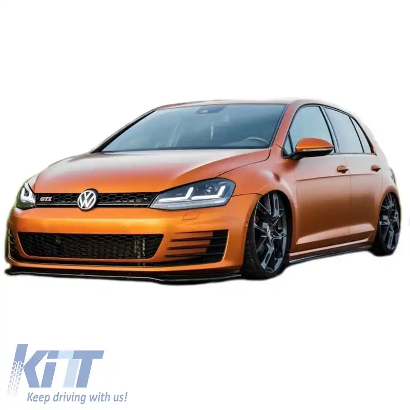 Set de faruri potrivit pentru VW Golf VII (7) 12-17 DRL Full Led Versiune Halogen Negru/Chrome LEDHL103-CM Osram Ledriving-image-6289921