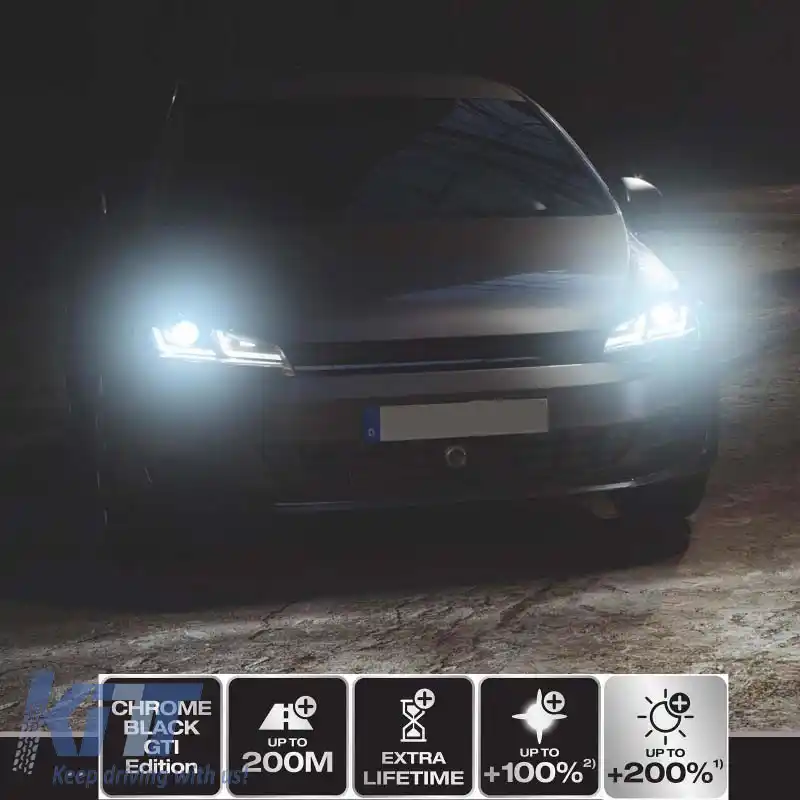 Set de faruri potrivit pentru VW Golf VII (7) 12-17 DRL Full Led Versiune Halogen Negru/Chrome LEDHL103-CM Osram Ledriving-image-6289922
