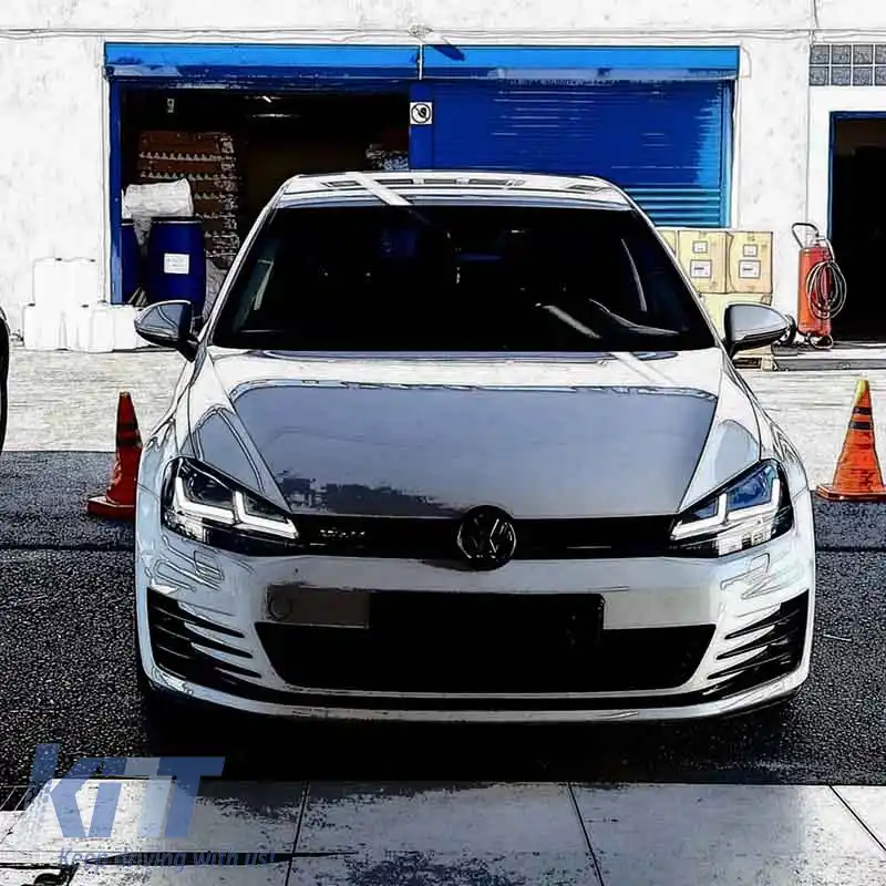 Set de Faruri Potrivit pentru VW Golf VII (7) 12-17 DRL Versiune Complet LED Halogen Negru LEDHL103-BK OsramLedriving-image-6289927