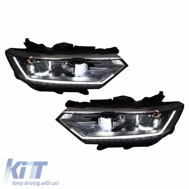 Set de faruri potrivit pentru VW Passat B8 15+ DRL LED Matrix & LED Signal Dynamic R-Line Look Full LED cu Motor Carrier-image-6290044