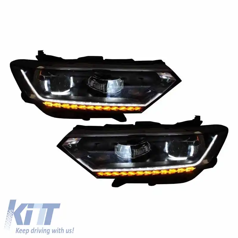 Set de faruri potrivit pentru VW Passat B8 15+ DRL LED Matrix & LED Signal Dynamic R-Line Look Full LED cu Motor Carrier-image-6290045