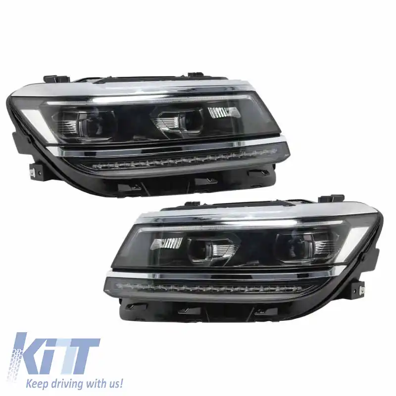 Set de faruri potrivit pentru VW Tiguan II mk2 16+ DRL Led Matrix & Led Signal Dynamic R-Line Look H7/H7 cu Motor Carner-image-6290008