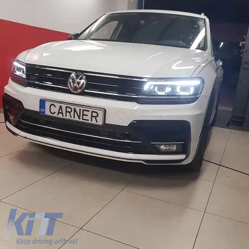 Set de faruri potrivit pentru VW Tiguan II mk2 16+ DRL Led Matrix & Led Signal Dynamic R-Line Look H7/H7 cu Motor Carner-image-6290015