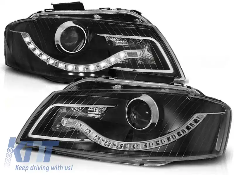 Set de faruri tuning cu lumini LED potrivit pentru Audi A3 8P 05.2003-03.2008 3D/5D, stânga și dreapta