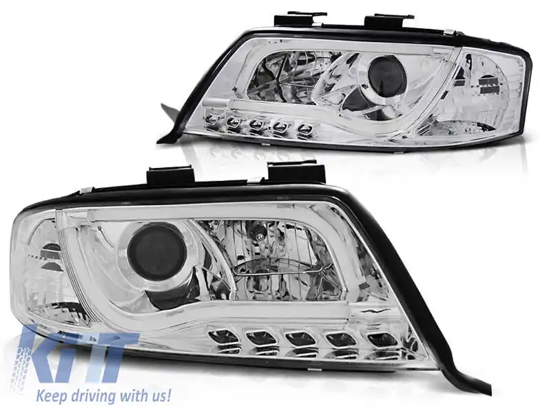 Set de faruri tuning cu lumini LED potrivit pentru Audi A6 C5 05.1997-05.2001 sedan/combinate, stânga și dreapta