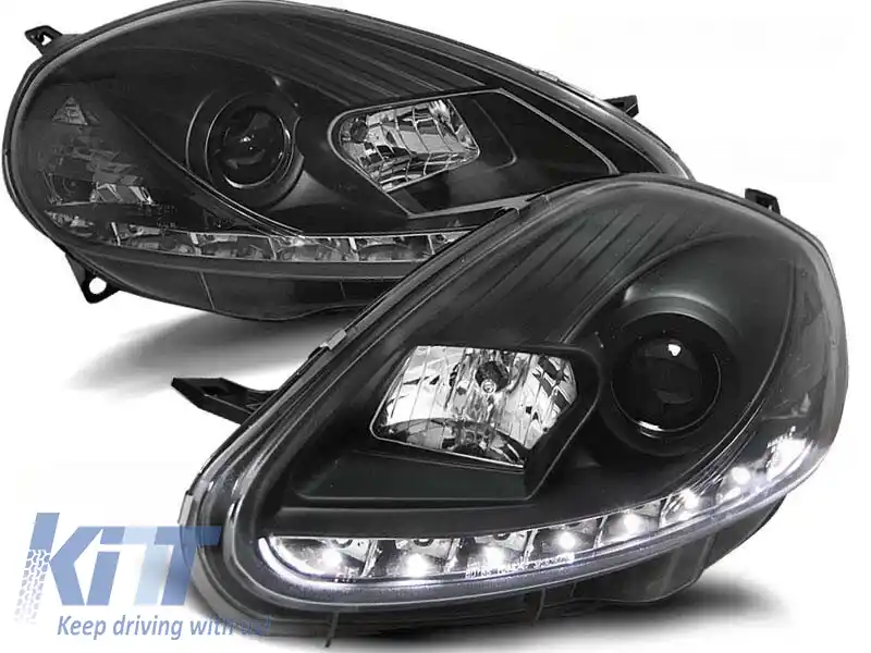 Set de faruri tuning cu lumini LED potrivit pentru Fiat GRANDE PUNTO 09.2005-2008, stânga și dreapta