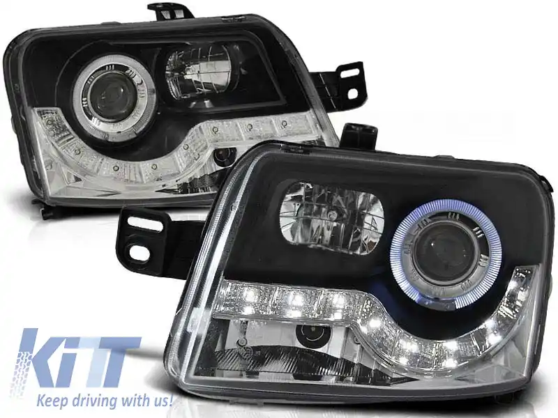 Set de faruri tuning cu lumini LED potrivit pentru Fiat PANDA după 2003, stânga și dreapta
