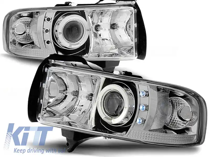 image-10-Set de faruri tuning cu ochi de înger halogen, potrivit pentru Dodge RAM 1994-2001, stânga și dreapta
