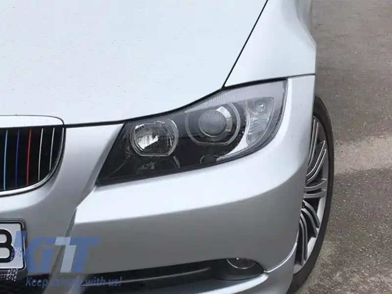 Set de faruri tuning cu ochi de înger LED, potrivit pentru BMW 3 E90/E91 03.2005-08.2008, stânga și dreapta-image-6152475