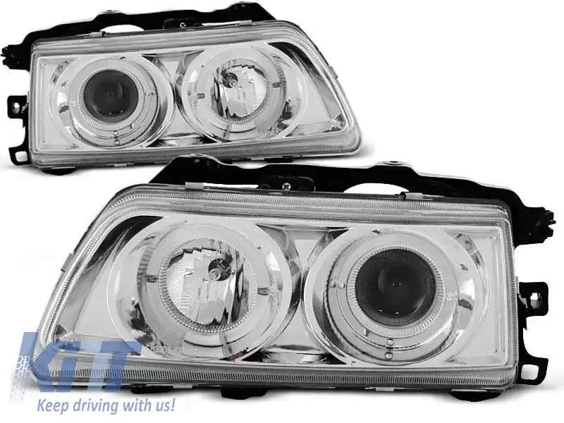 Set de faruri tuning potrivit pentru Honda CRX 09.1987-1989 cu bază cromată, stânga și dreapta