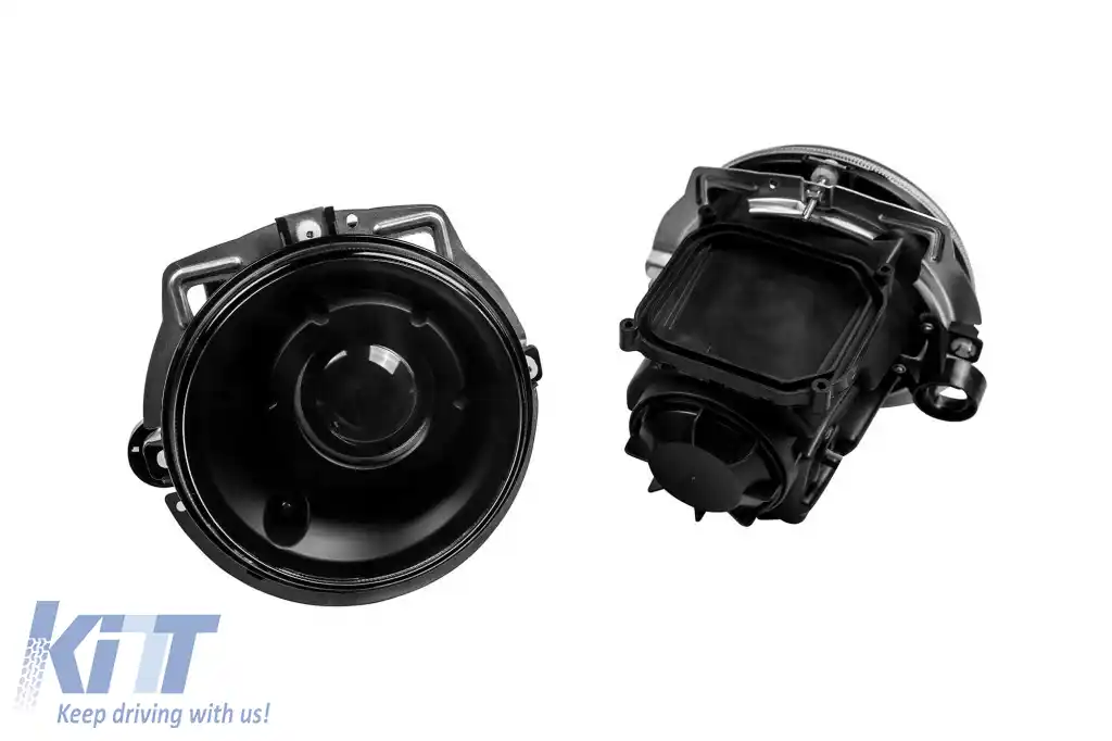 Set de faruri tuning potrivit pentru Mercedes G-Class W463 1989-2006 cu bază neagră, stânga și dreapta