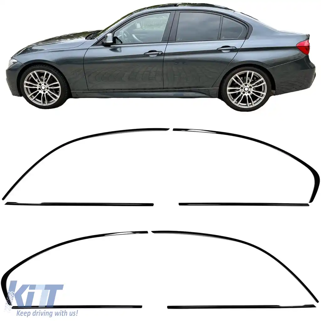 Set de garnituri Shadow Line Negru potrivit pentru BMW Seria 3 F30 Sedan 11-18