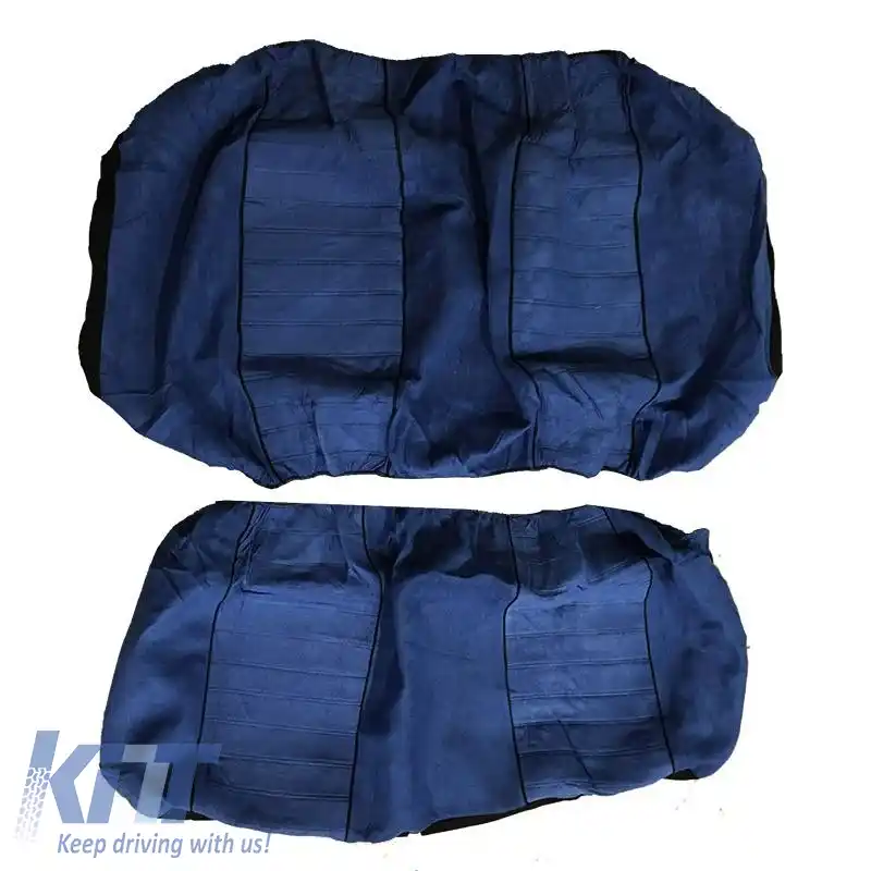 Set de huse pentru scaune Față-Spate Prosoape 100% Albastru/Negru 6 Piese-image-6311917