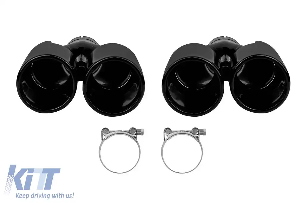 Set de ieșiri de evacuare negre potrivite pentru BMW Seria 5 F10, F11 2010-2017, stânga și dreapta, model 1