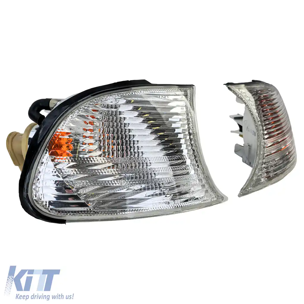 Set de indicatoare din sticlă clară albă potrivit pentru BMW Seria 3 E46 Coupe Cabriolet 1999-2001-image-6201164