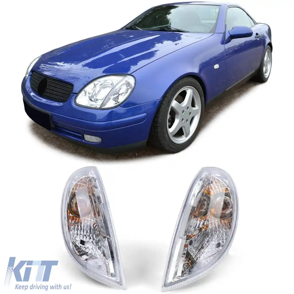 Set de indicatoare din sticlă clară cu becuri, potrivit pentru Mercedes SLK R170 1996-2004