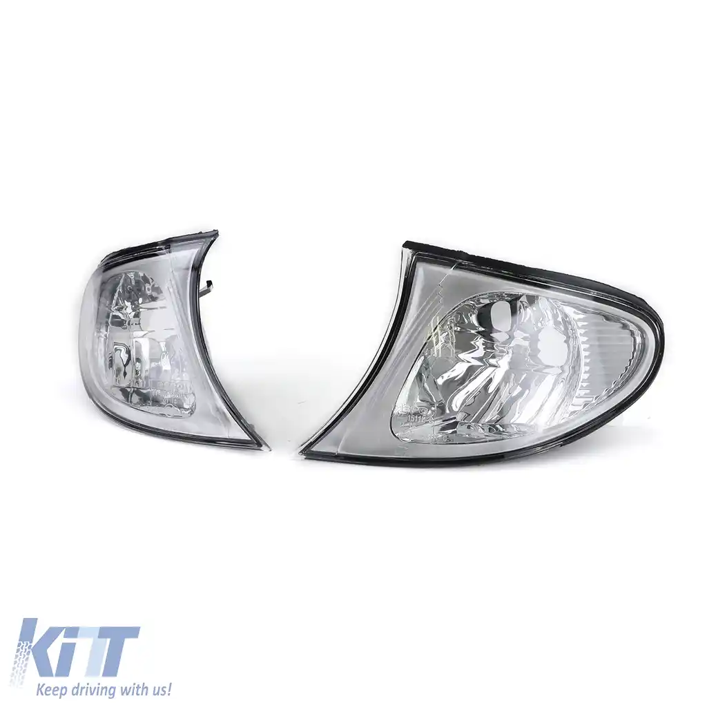 Set de indicatoare din sticlă clară cu crom, potrivit pentru BMW Seria 3 E46 Sedan Touring 01-05-image-6195249