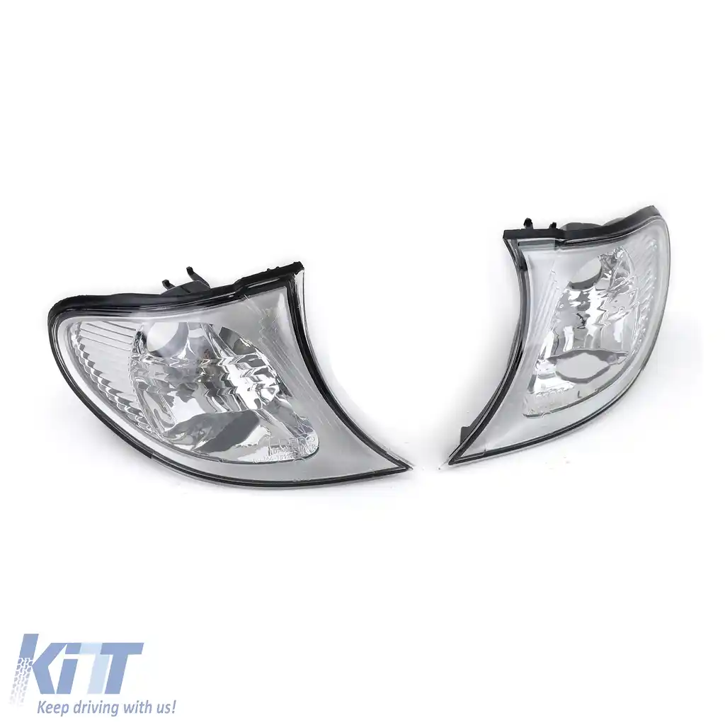 Set de indicatoare din sticlă clară cu crom, potrivit pentru BMW Seria 3 E46 Sedan Touring 01-05-image-6195251