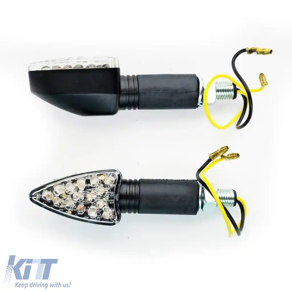 Set de indicatori LED cu lentilă clară pentru motociclete universale