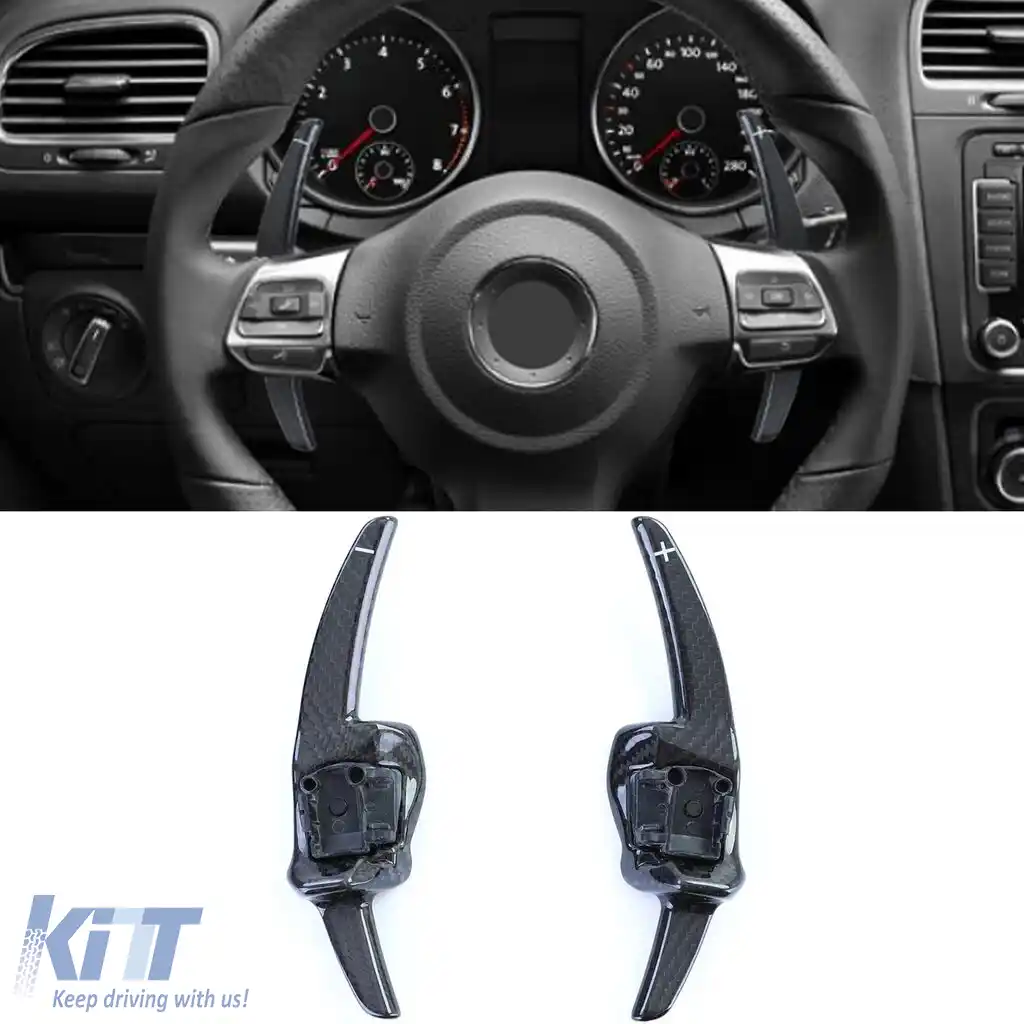 Set de înlocuire a paletelor de schimbare din carbon real pentru VW Golf 6 08-12