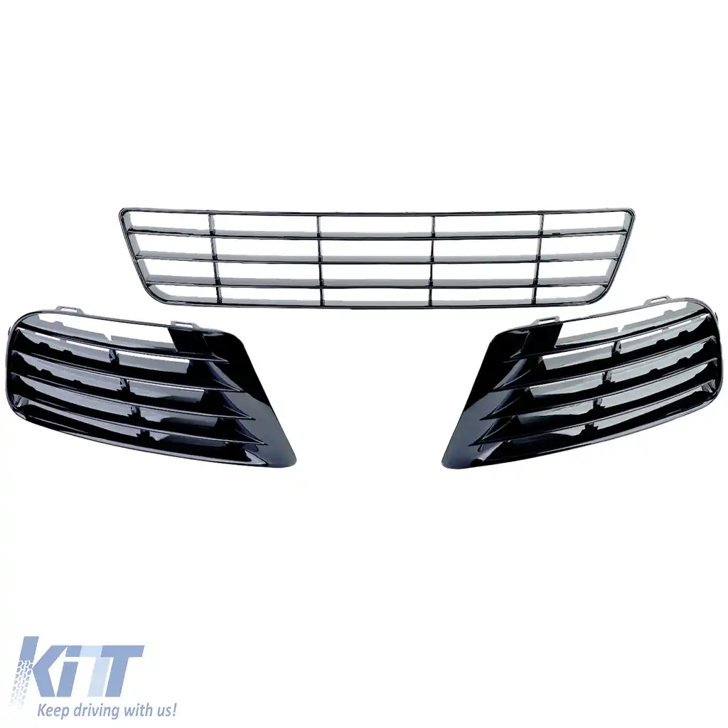 Set de inserții din plasă pentru grila de bumper, potrivit pentru Golf 6 09-12 cu bumper R20-image-6193422