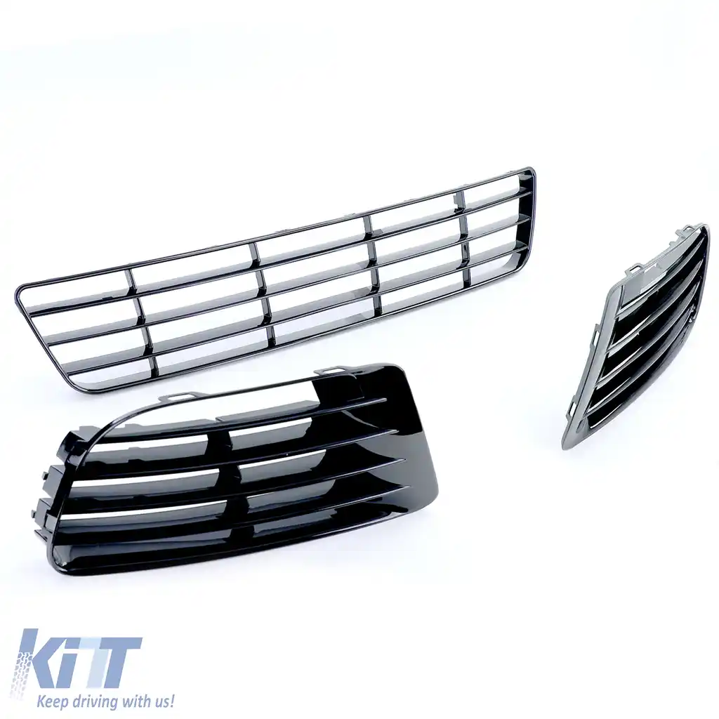 Set de inserții din plasă pentru grila de bumper, potrivit pentru Golf 6 09-12 cu bumper R20-image-6193423