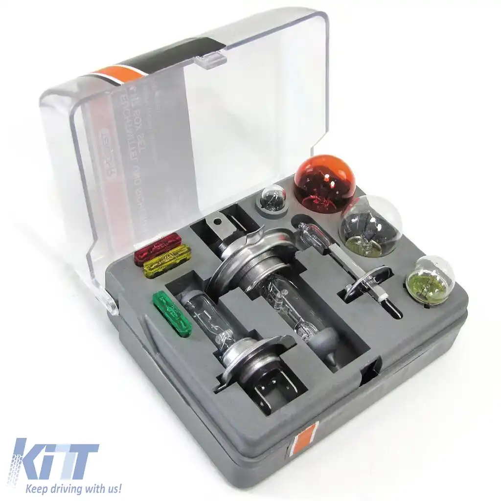 Set de lămpi de rezervă H1 H4 H7 10 piese, cutie de siguranțe pentru vehicul auto 12V