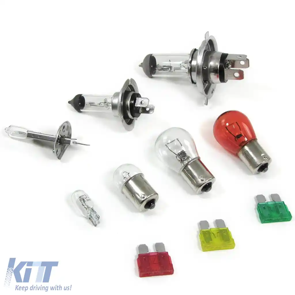 Set de lămpi de rezervă H1 H4 H7 10 piese, cutie de siguranțe pentru vehicul auto 12V-image-6197784