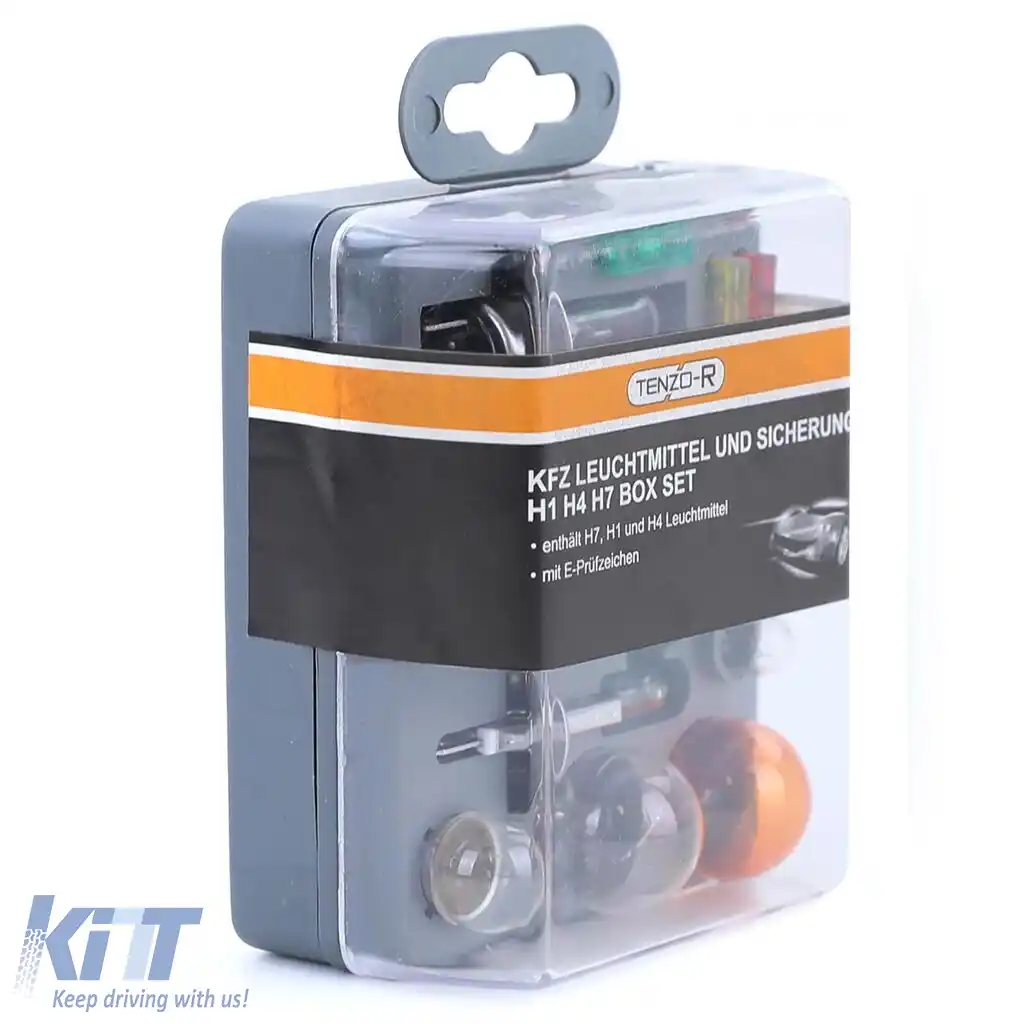 Set de lămpi de rezervă H1 H4 H7 10 piese, cutie de siguranțe pentru vehicul auto 12V-image-6197786