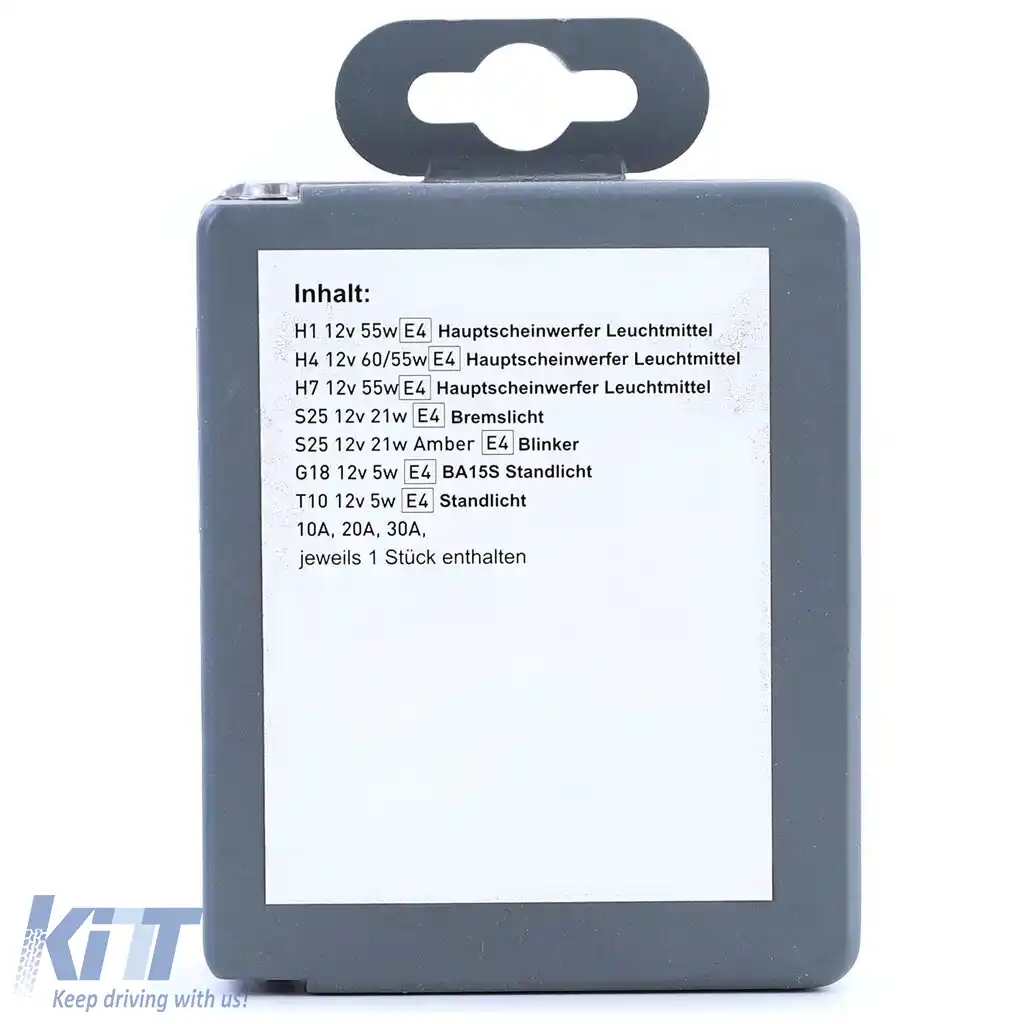 Set de lămpi de rezervă H1 H4 H7 10 piese, cutie de siguranțe pentru vehicul auto 12V-image-6197787