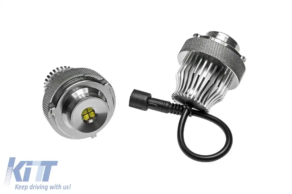 Set de lămpi LED albe pentru ochi de înger potrivite pentru BMW Seria 5 E60/E61 2007-2010 cu faruri halogene, 20W CREE
