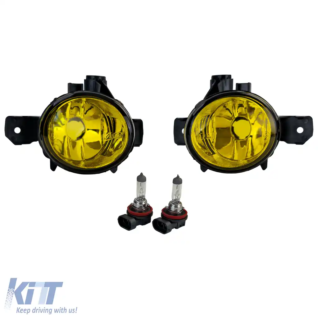 Set de lumini de ceață cu sticlă clară galbenă, potrivit pentru BMW Seria 1 E81 E82 E87 E88, X3 E83, X5 E70