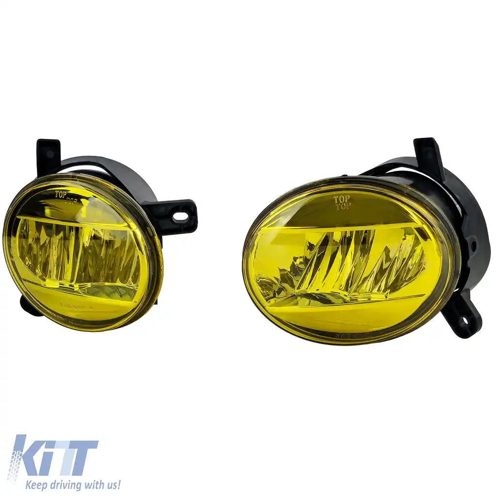 Set de lumini de ceață LED cu sticlă clară galbenă, potrivit pentru Audi A4 8K, A6 4F, Q5, Seat Exeo-image-6210872